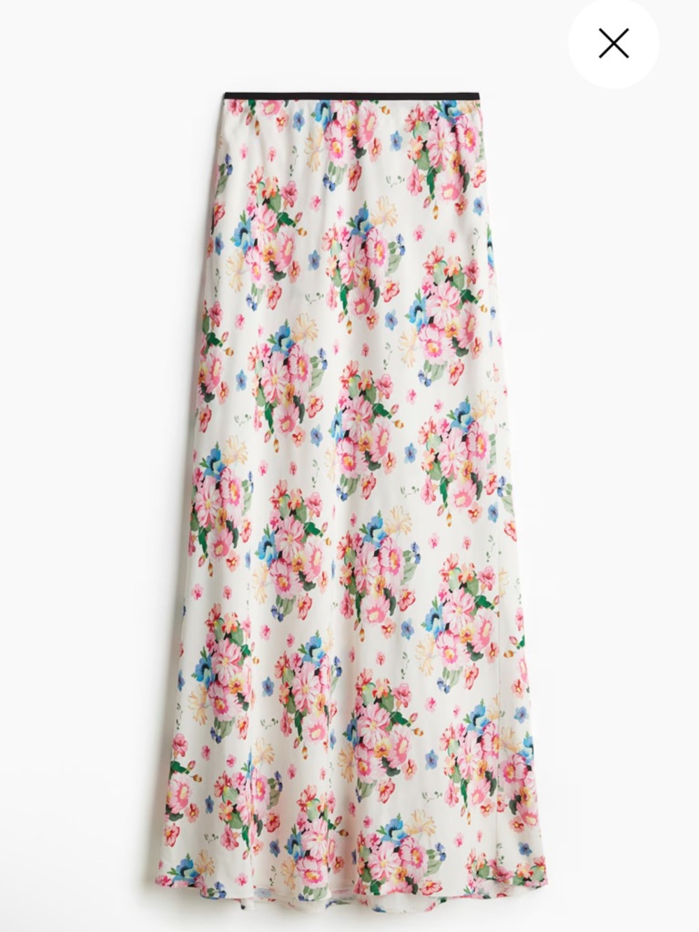 H&M CRÊPE MAXI SKIRT FLORAL LARGE
